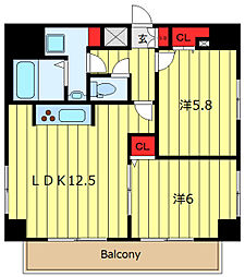 HYs田端IIwest 201 2階1SLDKの間取り