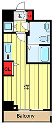 CITY SPIRE 三ノ輪II 6階ワンルームの間取り