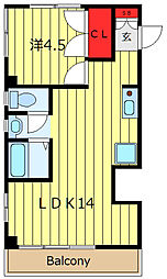 シュロスタイヨー 5階1LDKの間取り