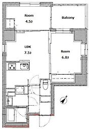 リビオメゾン上野入谷 9階2DKの間取り