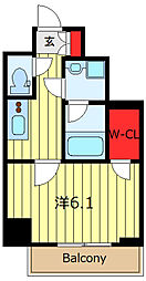 ハーモニーレジデンス上野ノースフロント 4階1Kの間取り