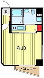 レアシス西日暮里 8階ワンルームの間取り