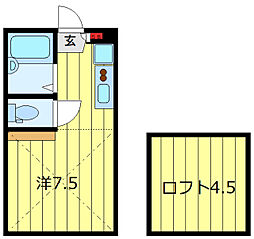 AZEST-RENT町屋 1階ワンルームの間取り