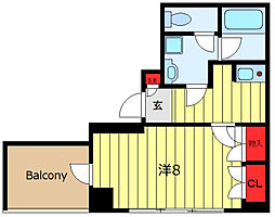 小宮ビル 1Kの間取図画像