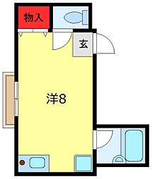 エクシード根岸 ワンルームの間取図画像