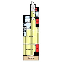 Eau・Clair 道灌山 1LDKの間取図画像