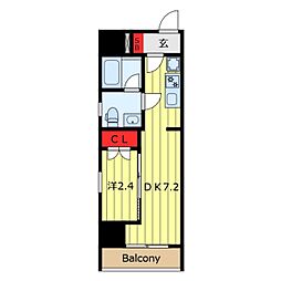 ROXIS日暮里 1DKの間取図画像