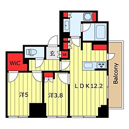 クレストコート町屋 2LDKの間取図画像