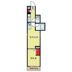 ロスアルコス千駄木 1DKの間取図画像