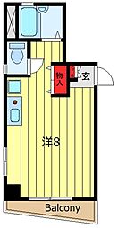 ボナール三ノ輪 ワンルームの間取図画像