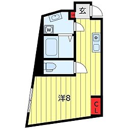 Liz西日暮里 ワンルームの間取図画像