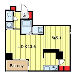 K2-COURT 1LDKの間取図画像