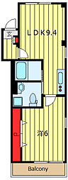 クロストーン町屋 1LDKの間取図画像