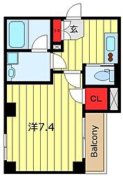 カルム日暮里レジデンス 1Kの間取図画像