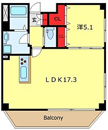 カルム日暮里レジデンス 1LDKの間取図画像