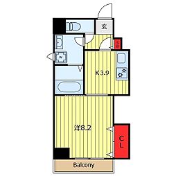 五番館 1Kの間取図画像
