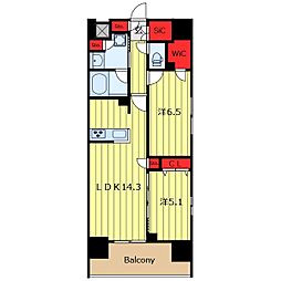 THEパームス熊野前 2LDKの間取図画像