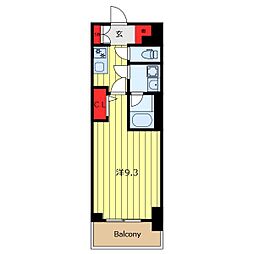 THEパームス熊野前 1Kの間取図画像