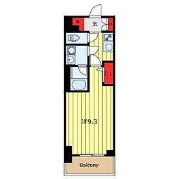 THEパームス熊野前 1Kの間取図画像