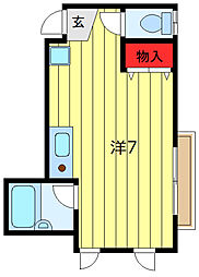エクシード根岸 ワンルームの間取図画像