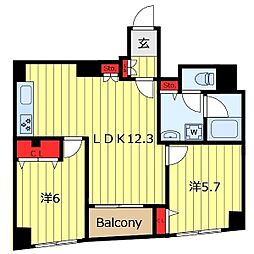 プロスペクト町屋 2LDKの間取図画像