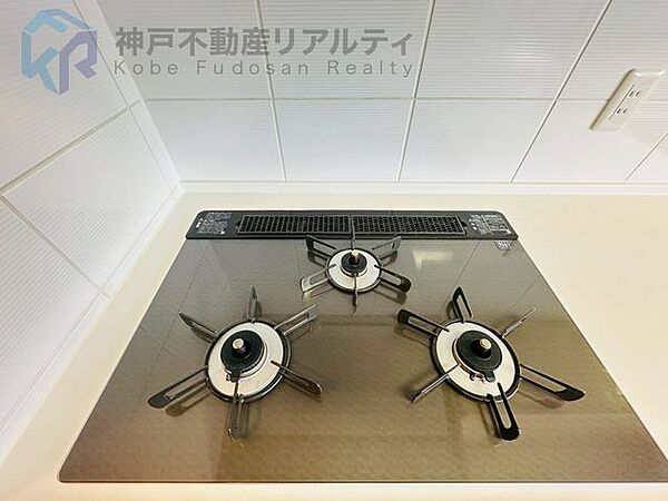3口のガラストップコンロ♪