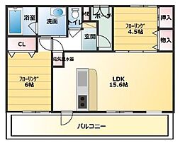 パルメーラ兵庫ウエスト 2LDKの間取図画像