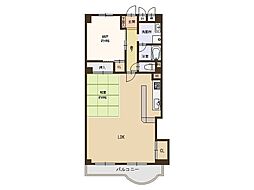 第一シーサイドパレス塩屋 ワンルームの間取図画像