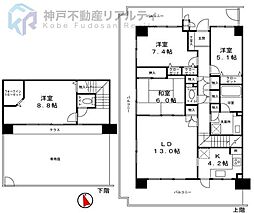 東急ドエルアルス明石朝霧台 4LDKの間取図画像