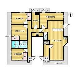 アーサヒルズD棟 4SLDKの間取図画像