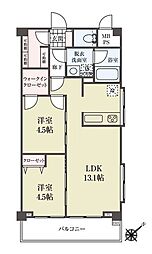 たつみ橋マンション 2LDKの間取図画像