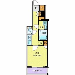 CREVISTA大塚 1Kの間取図画像