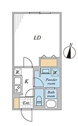 リーガランド桜新町アネックス 1Kの間取図画像