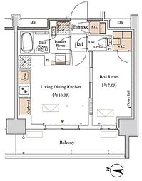 ブランシエスタ木場 1LDKの間取図画像