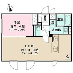 ストライプス豪徳寺 1LDKの間取図画像
