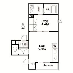 グレイス戸越 1LDKの間取図画像