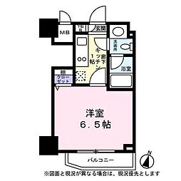 レジディア恵比寿3 1Kの間取図画像