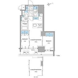 ルフォンプログレ本郷三丁目 2LDKの間取図画像
