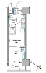 ルフォンプログレ西大井プレミア 1DKの間取図画像
