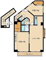 メゾンエルーセラ 2LDKの間取図画像