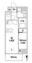 GRAN PASEO蒲田III 1DKの間取図画像