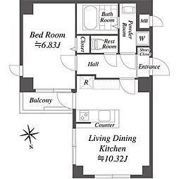 COSMOSREID大森町 1LDKの間取図画像