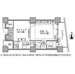 アクティ汐留 1DKの間取図画像