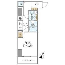 SS.FLAT神楽坂south 1Kの間取図画像