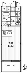 アーデン芝公園 ワンルームの間取図画像