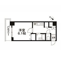 ドエルイン月島 1Kの間取図画像