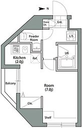 シャンブリーズ御茶ノ水 ワンルームの間取図画像