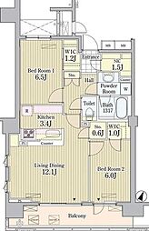 プライムアーバン東中野コート 2LDKの間取図画像