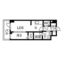 シーズンフラッツ高田馬場リバーサイドサウス 1LDKの間取図画像