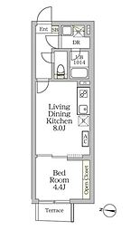 アグライア新宿西落合 1LDKの間取図画像